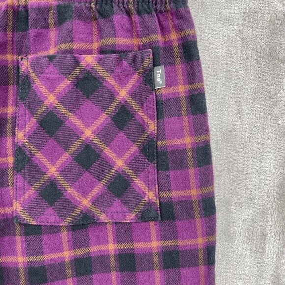 Tna Aritzia Oakwood Organic Cotton Flannel Plaid Pull On Pants Purple - Picture 6 of 12